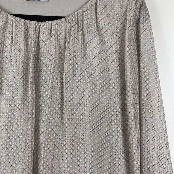 Baci Tunic Top Women Medium Multi Silk Draped Blouse Artsy Casual‎ Flowy Ruffle - Picture 2 of 8